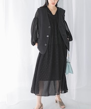 カットジャガードティアードワンピース