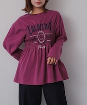 シャーリンググラフィックロングスリーブTシャツ