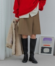 ウールブレンドチェックスカート