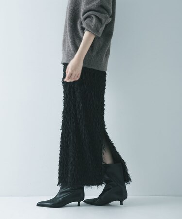 フリンジジャガードスカート