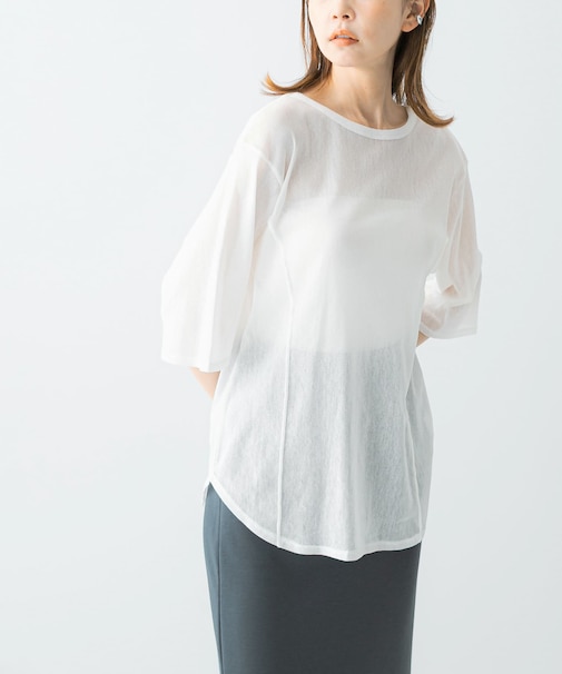 YENN　COTTON TULLE T-SHIRTS