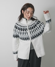 『洗濯可』ノルディックジップセーター