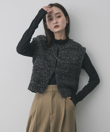 『洗濯可』ミックスカラーローゲージベスト