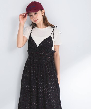 コットンドビーシャーリングキャミワンピース