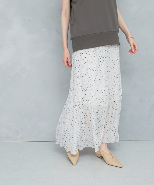 ドットプリーツイージースカート