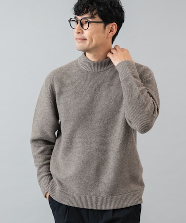 『XLサイズあり』ハミルトンウールガーター編みモックネックプルオーバー