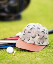 OOPS　フェイクレザー×総柄キャップ