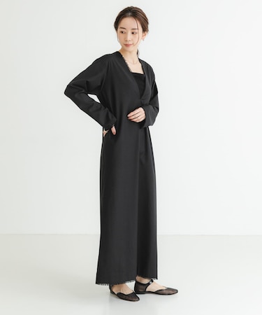 new basic 深Vネックワンピース