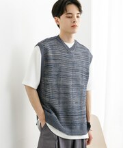 ミックスメランジVネックベスト
