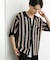 ストライプショートスリーブニットシャツ