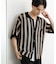 ストライプショートスリーブニットシャツ