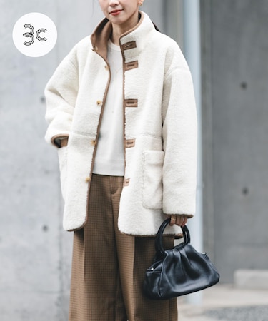 ECOPELフェイクムートンリバーシブルコート