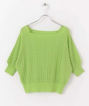 シアージャガードカラーニットトップ