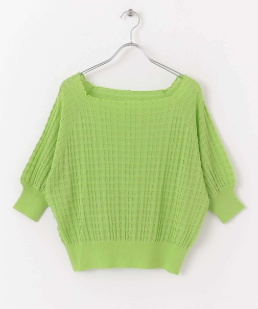 シアージャガードカラーニットトップ