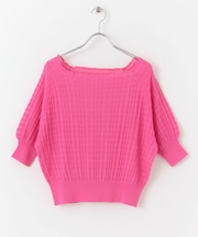 シアージャガードカラーニットトップ