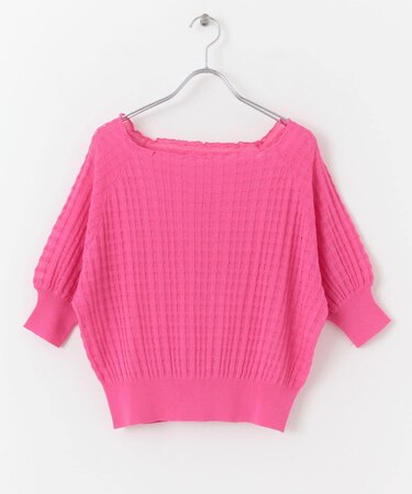 シアージャガードカラーニットトップ