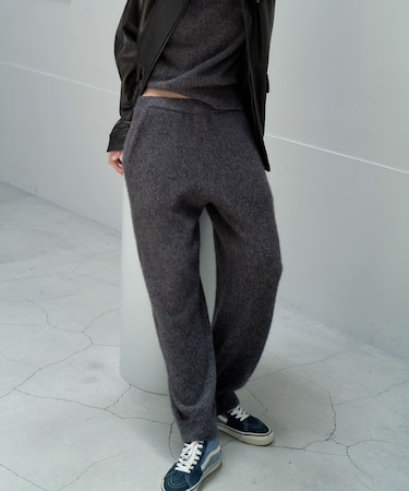 new basic CASHMERE SILK MOULINE LONGPANTS