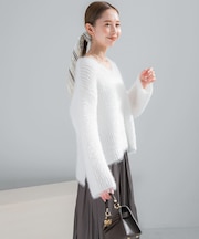 シャギーVネックニット