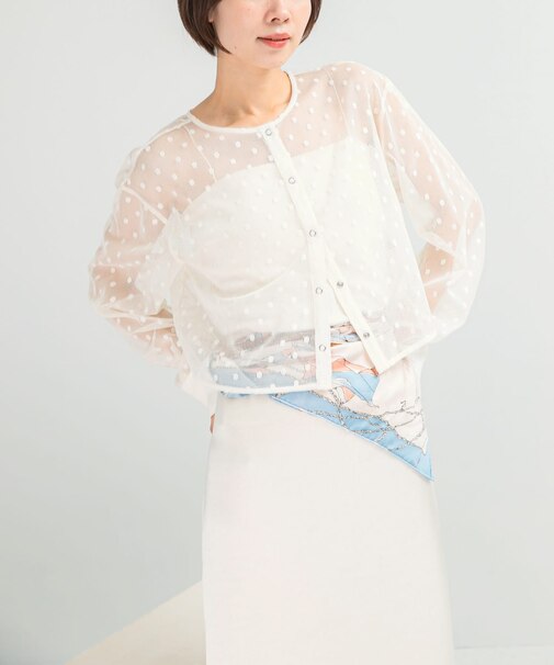 シアーメッシュドットプルオーバー