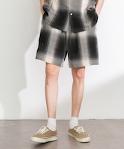 オンブレチェックイージーショートパンツ