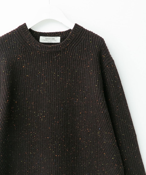 ウォッシャブルウール混クルーネックニット