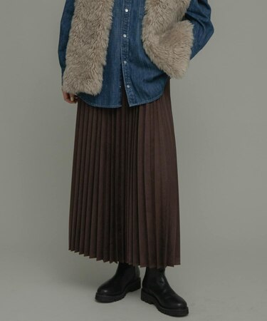 フェイクスウェードプリーツスカート