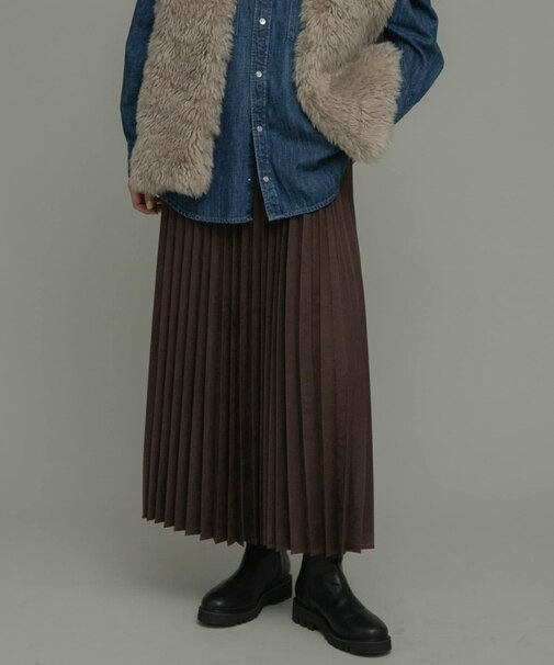 フェイクスウェードプリーツスカート
