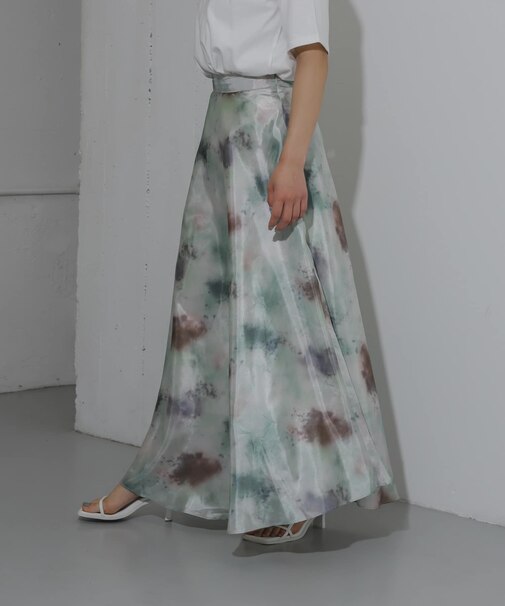 ボカシプリントロングスカート