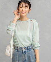 シアーベロアスリットデザインカットソー