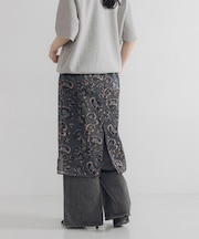 レオパードプリントレイヤードスカート