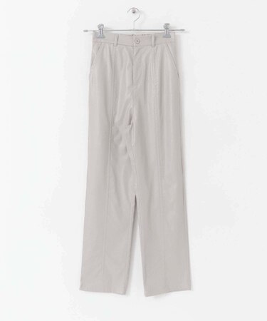フェイクレザーセンターシームパンツ