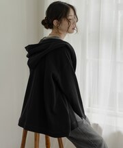 裏毛フーディーカーディガン