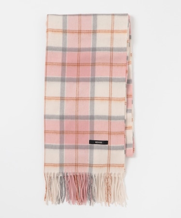 カシミヤ混チェックストール