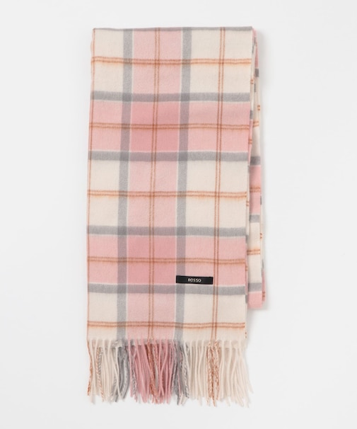 カシミヤ混チェックストール