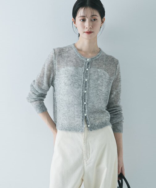 シアーモヘヤカーディガン