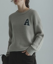 ハリスツイードモチーフ付きニット