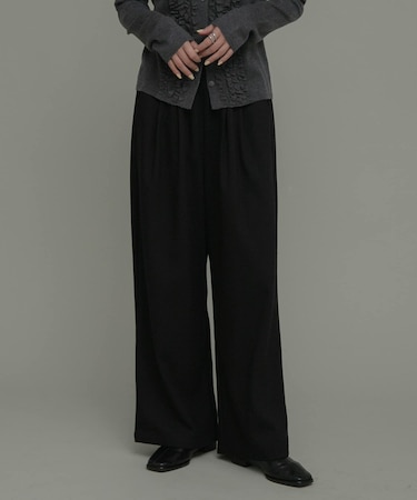 裏起毛イージーワイドパンツ