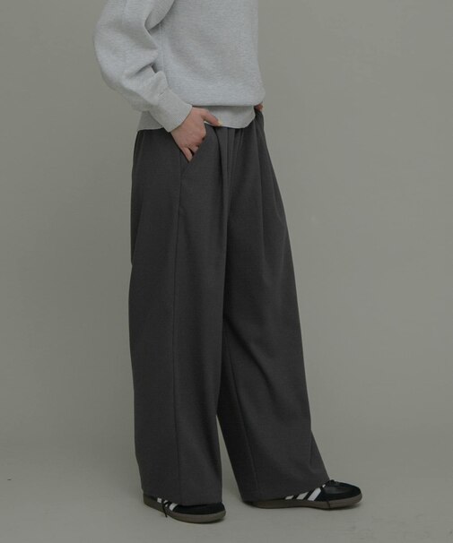 裏起毛イージーワイドパンツ