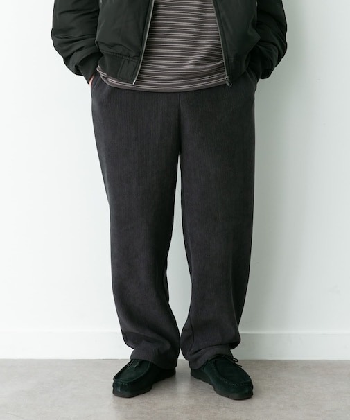 裏フリースコーデュロイワイドパンツ