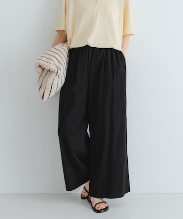 コットンギャザーワイドパンツ