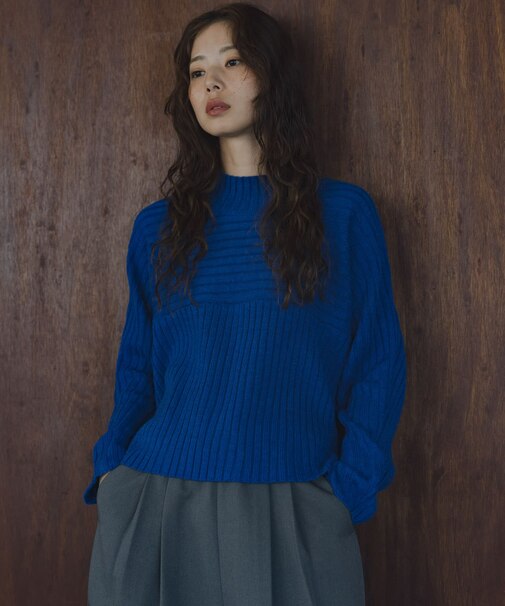 ワイドリブ切替えニット