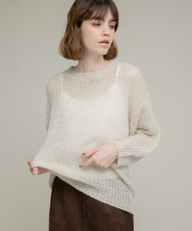 『WEB／一部店舗限定』ヘアリーローゲージニット