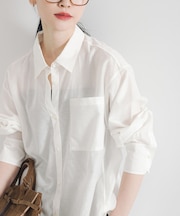 シルクコットンロングシャツ