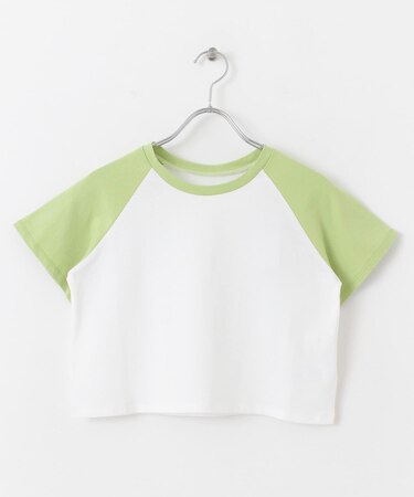 ラグランスリーブバイカラーミニTシャツ