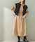 ハイネックサイドベルトシャツワンピース