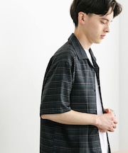 チェックオープンカラーショートスリーブシャツ