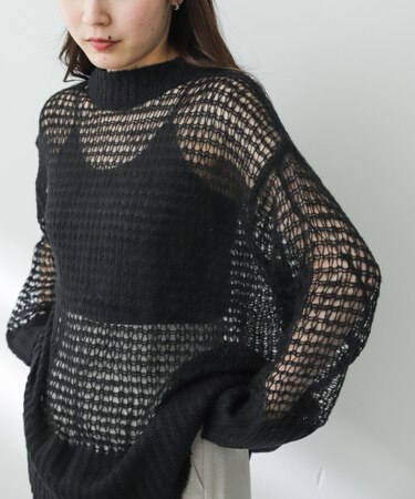 メッシュルーズセーター