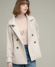 メルトンジャージースタンドカラーコート