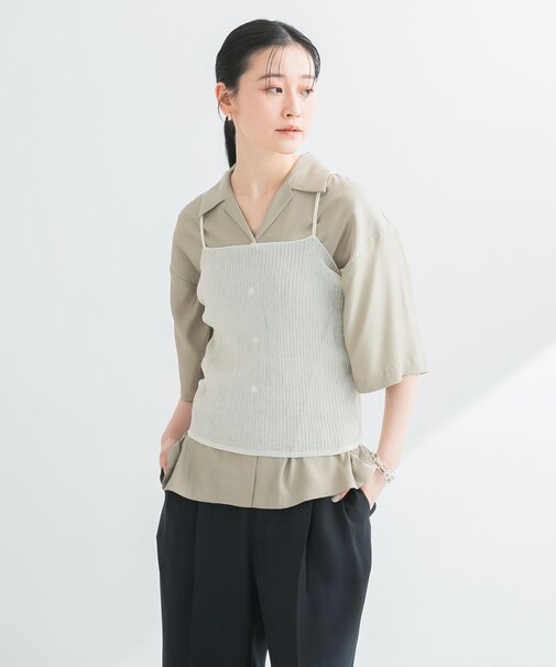 ラミー混リブシアーキャミソール