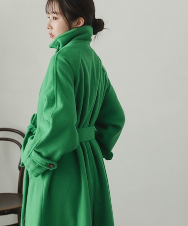 ウールライク2WAYステンカラーロングコート